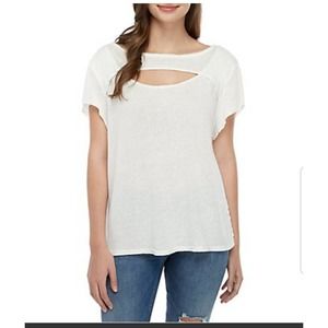 Free People June T-Shirt Cut Out Neck
